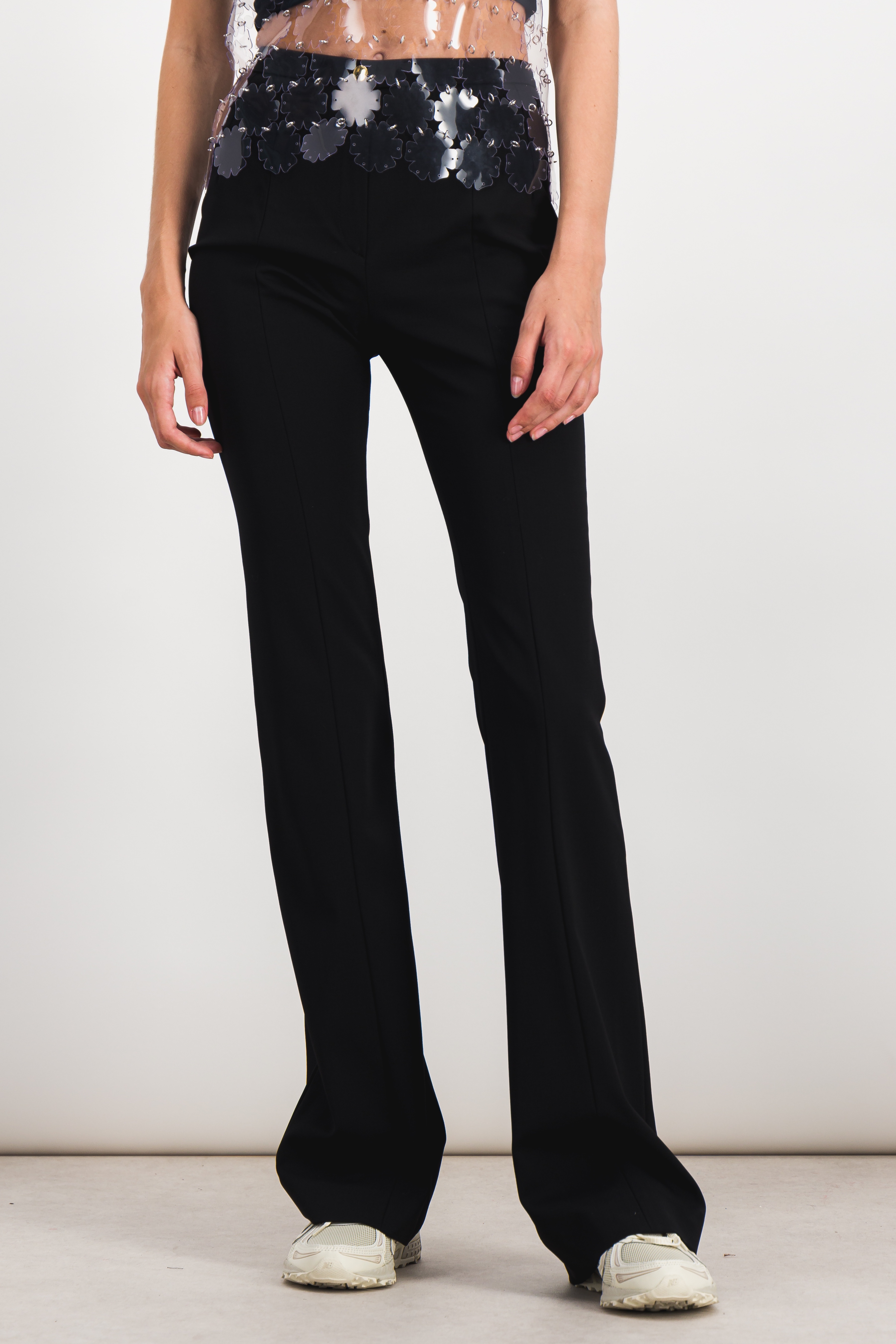 Patou Pleated Wool-blend Twill Flared Pants In Black