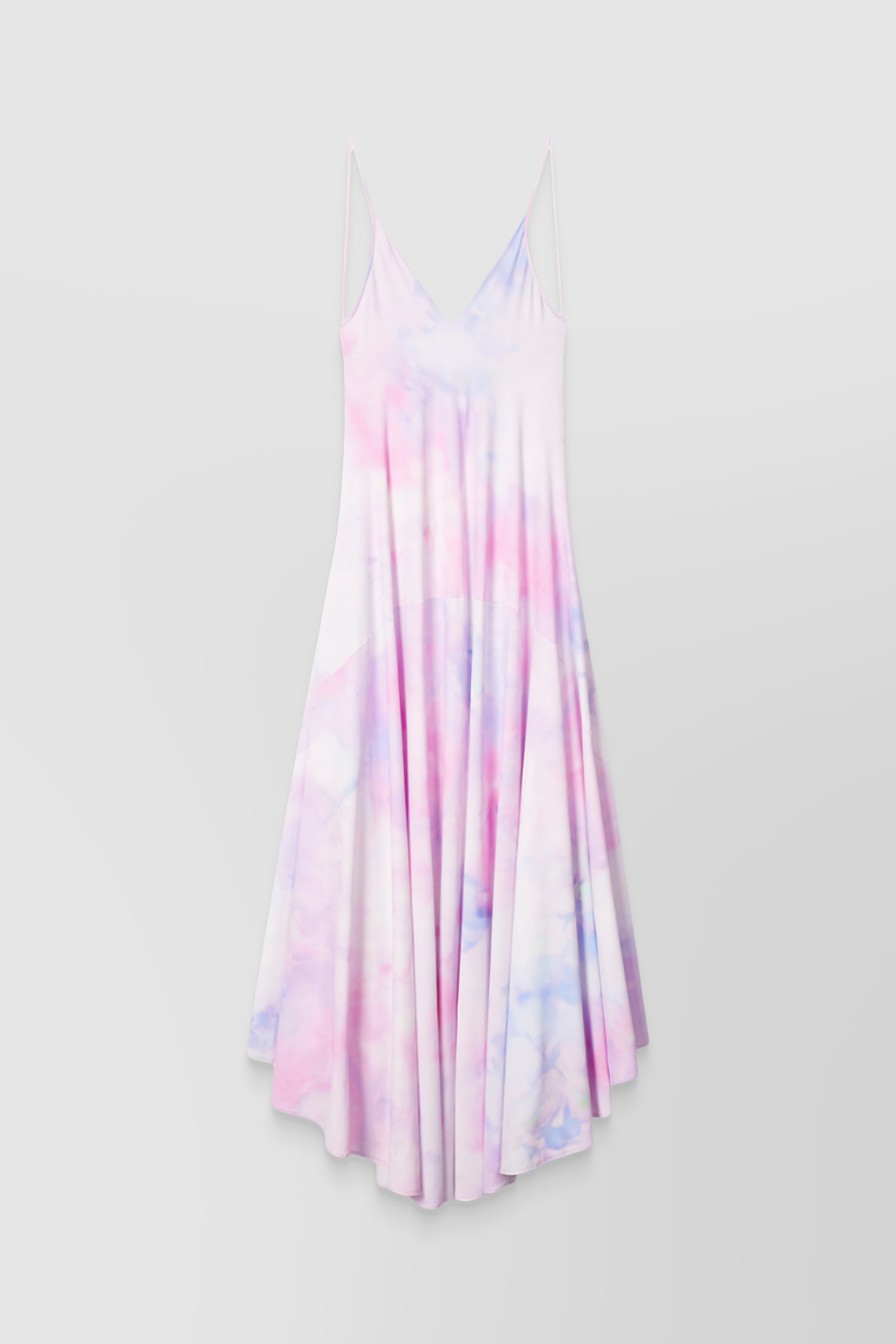 Shop Nina Ricci Tie Dye Printed Pleated Slip Dress In Pink