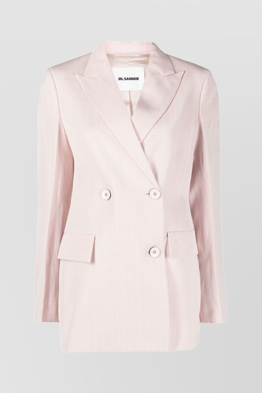 Shop Jil Sander Double Breasted Fluid Silk And Viscose Tailoring Jacket In Pink
