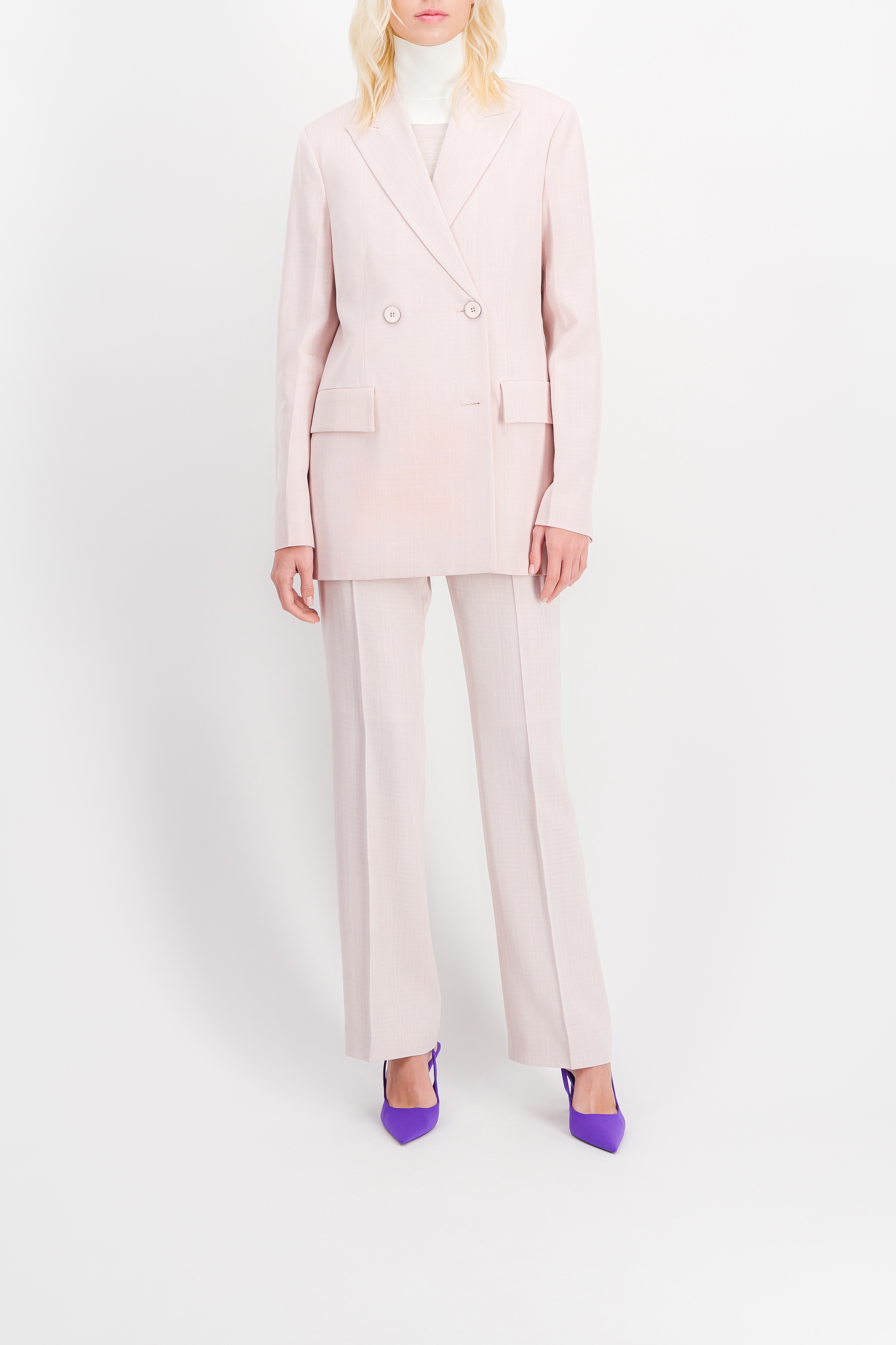 Jil Sander Straight Leg Fluid Silk And Viscose Pants In Pink