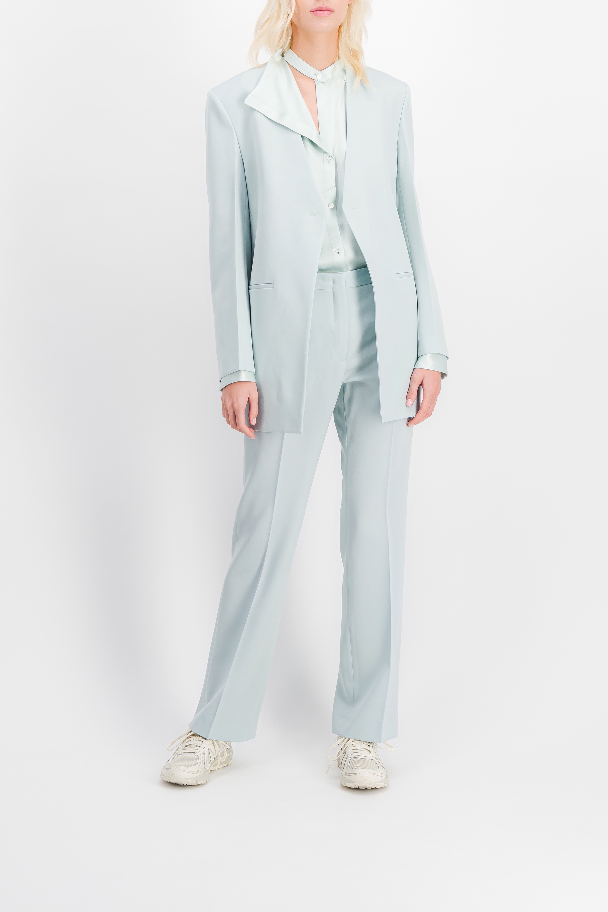 Jil Sander Single Buttoned Tailoring Blazer In Compact Wool Grain De Poudre In Blue