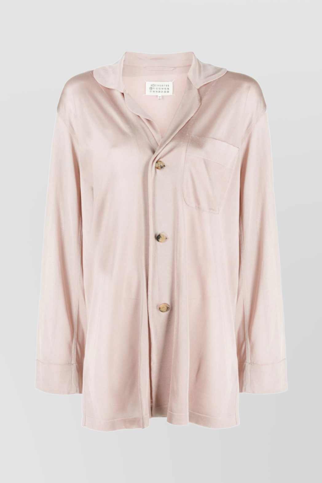 Shop Maison Margiela Shiny Loose Pyjama Shirt In Pink
