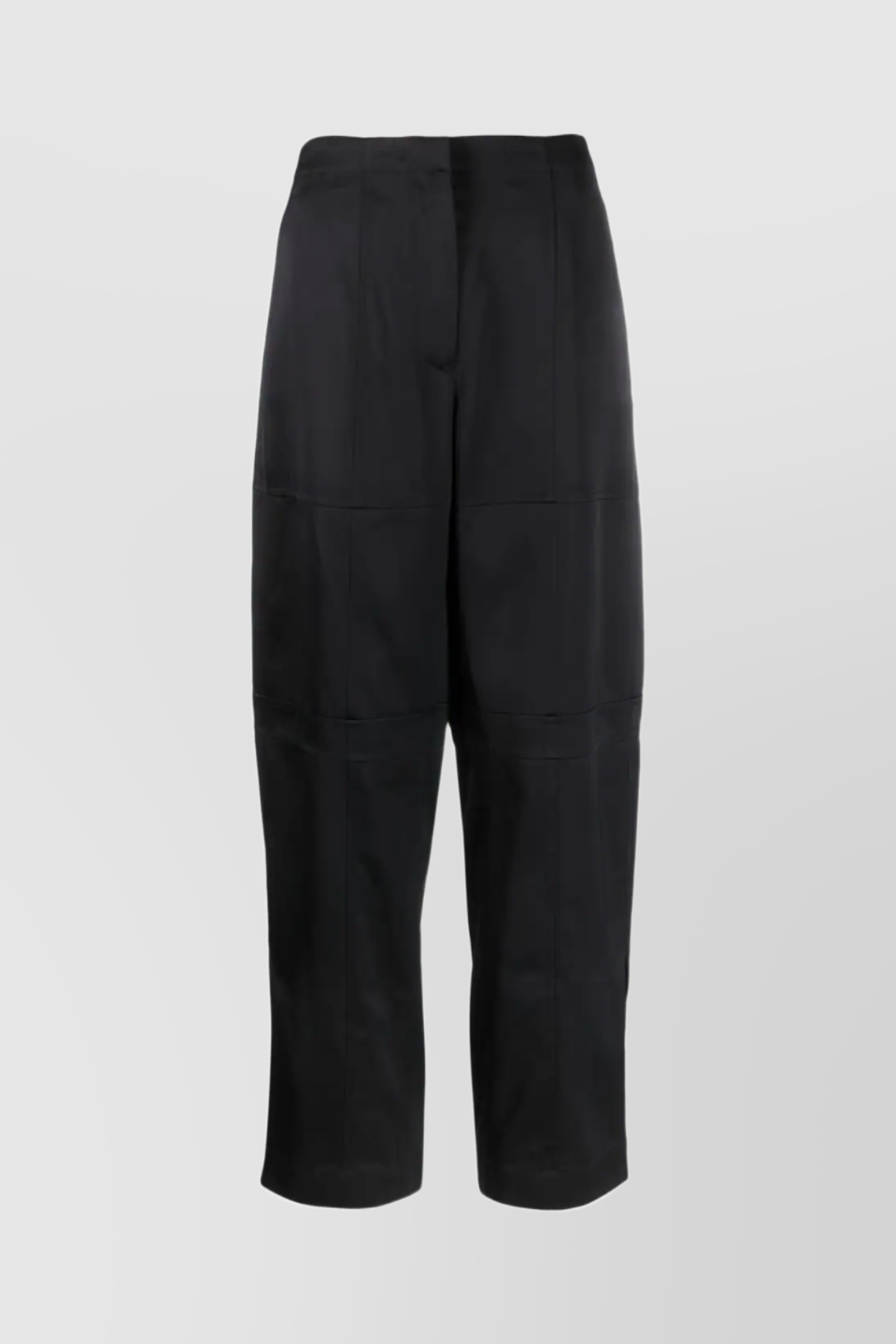 Shop Jil Sander Loose Silk-viscose Straight Leg Pants In Black