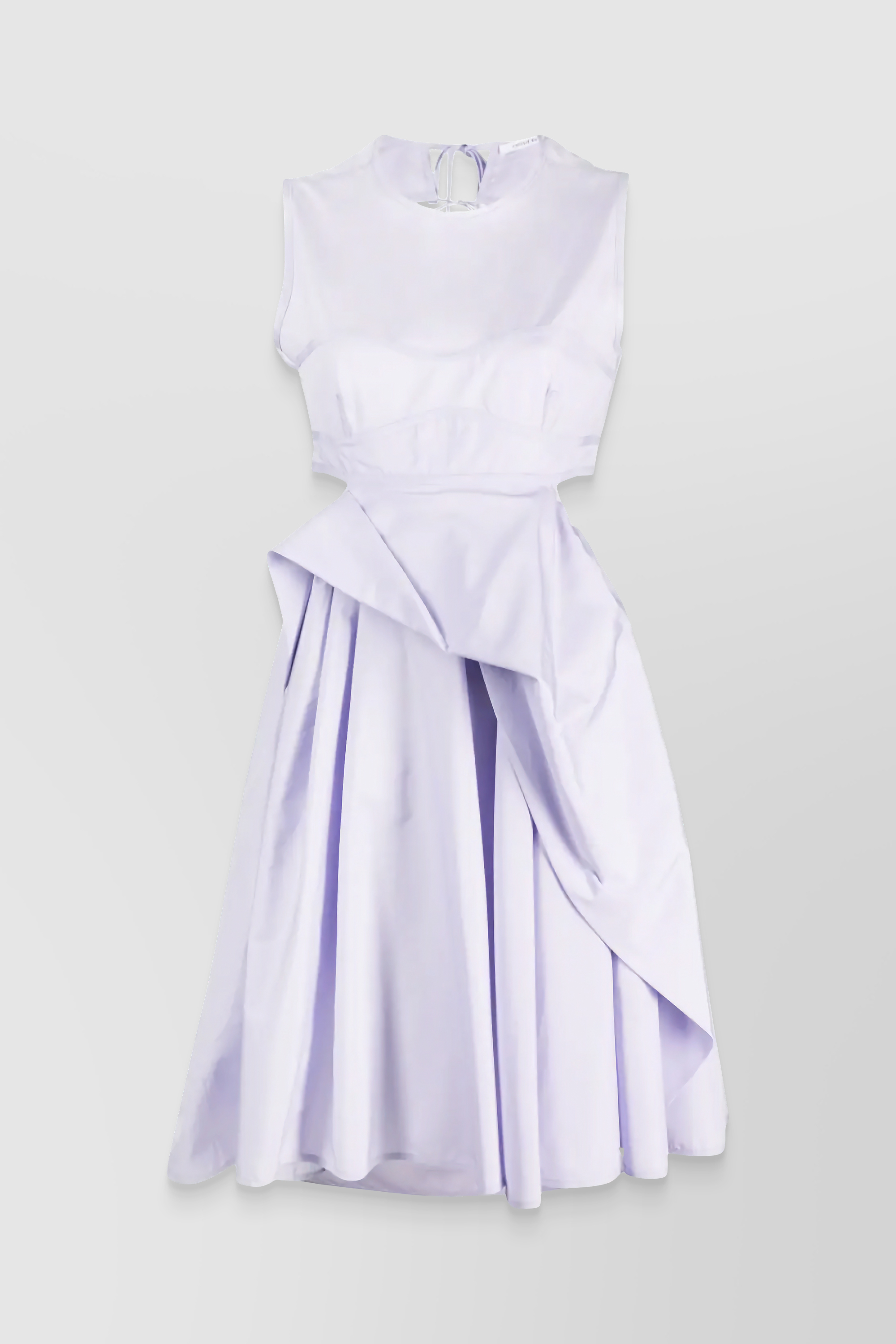 Shop Cecilie Bahnsen Sleeveless Cotton Midi Dress With Bustier In Purple