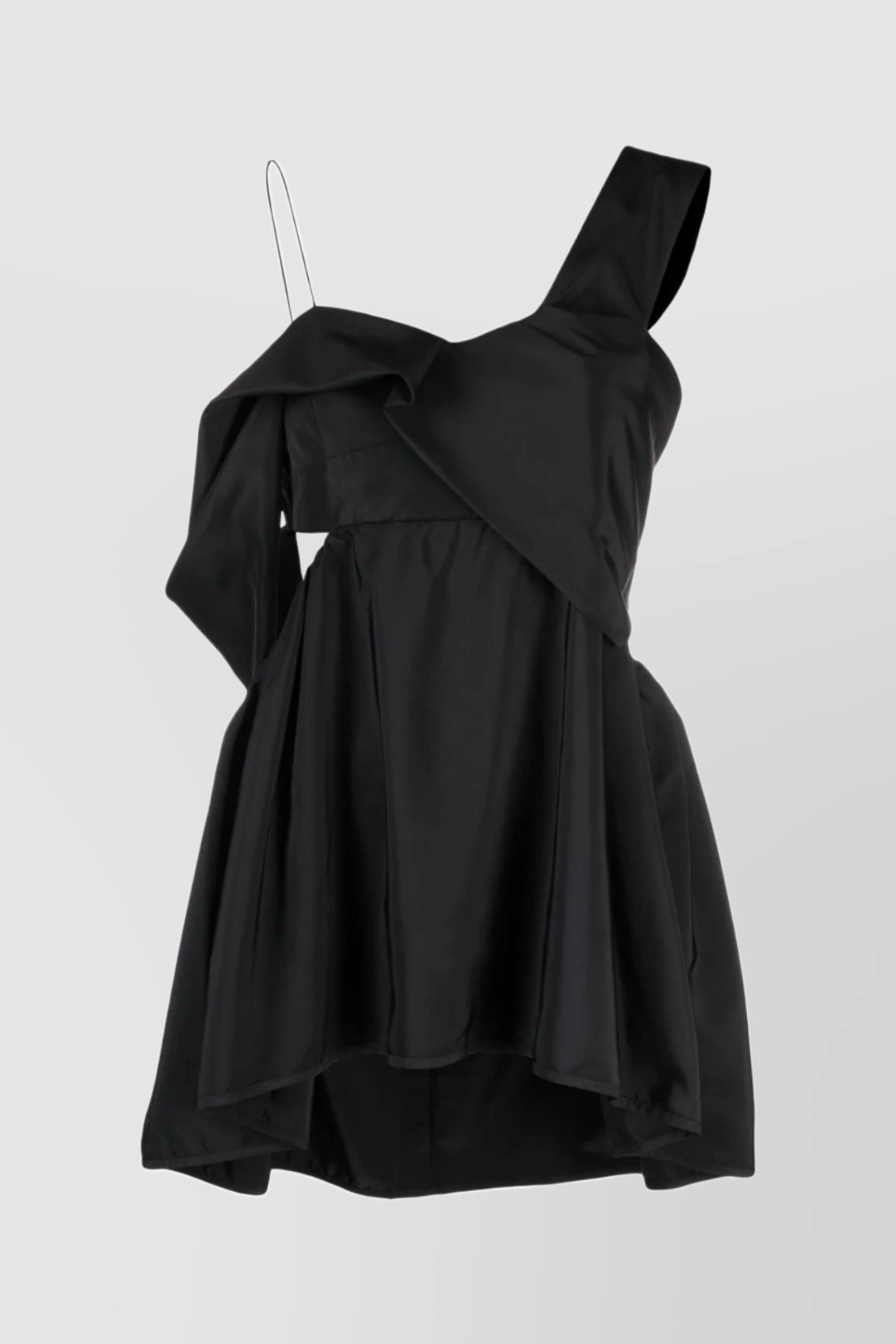 Cecilie Bahnsen Asymetric Draped Recycled Faille Top In Black