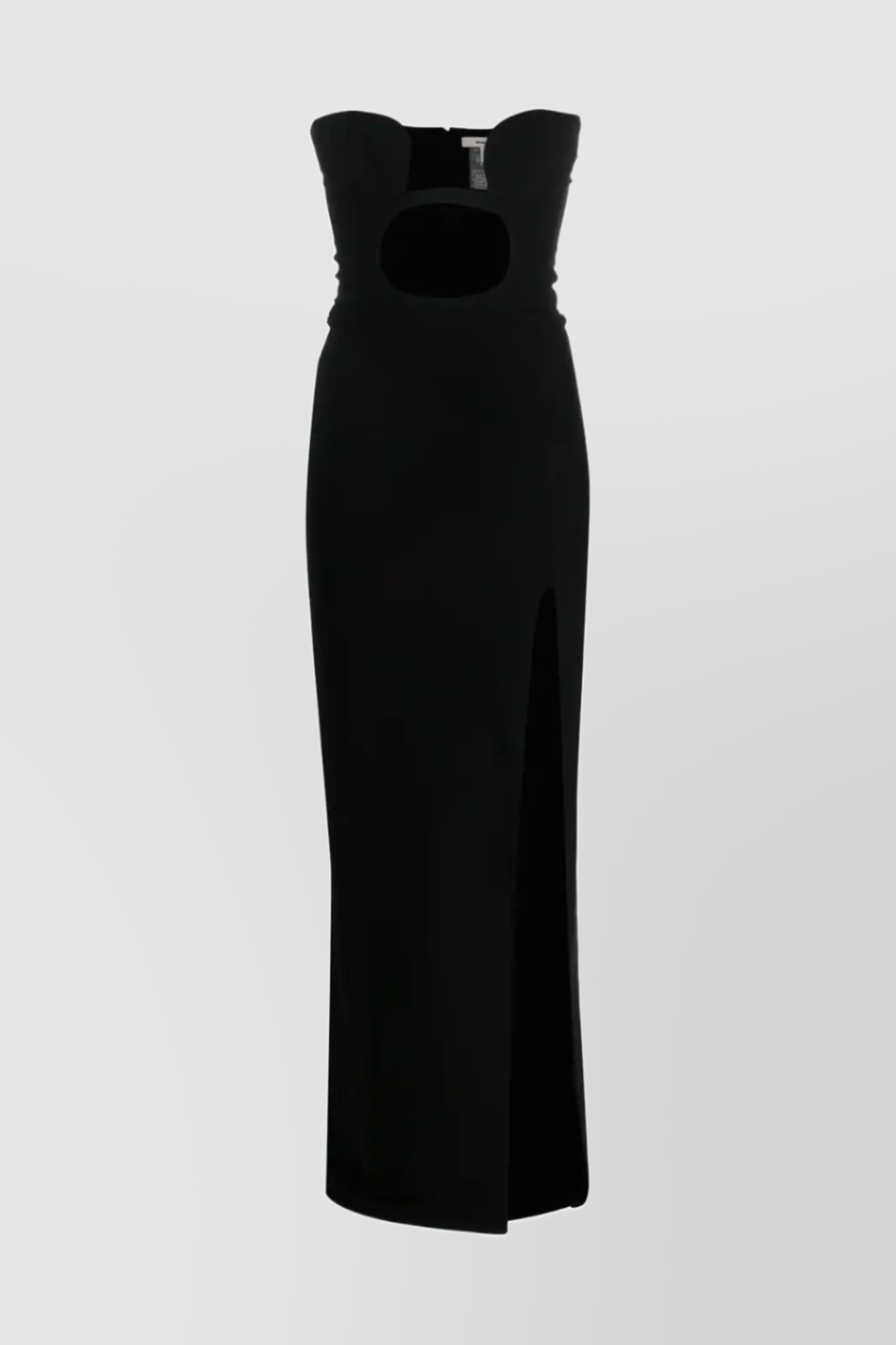 Shop Nensi Dojaka Bodycon Bustier Maxi Dress With Volute Padded Bra In Black