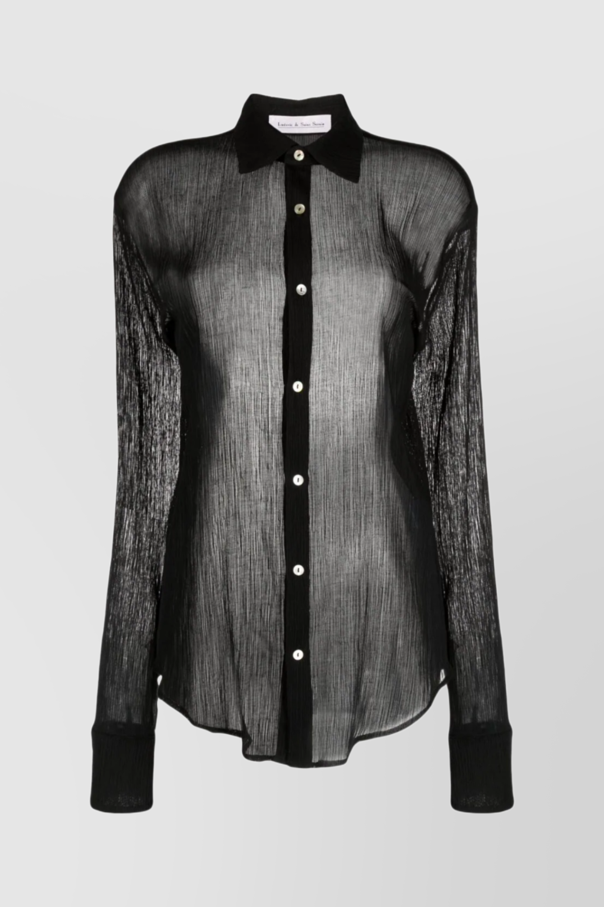 Shop Ludovic De Saint Sernin Black Fluid Linen Shirt