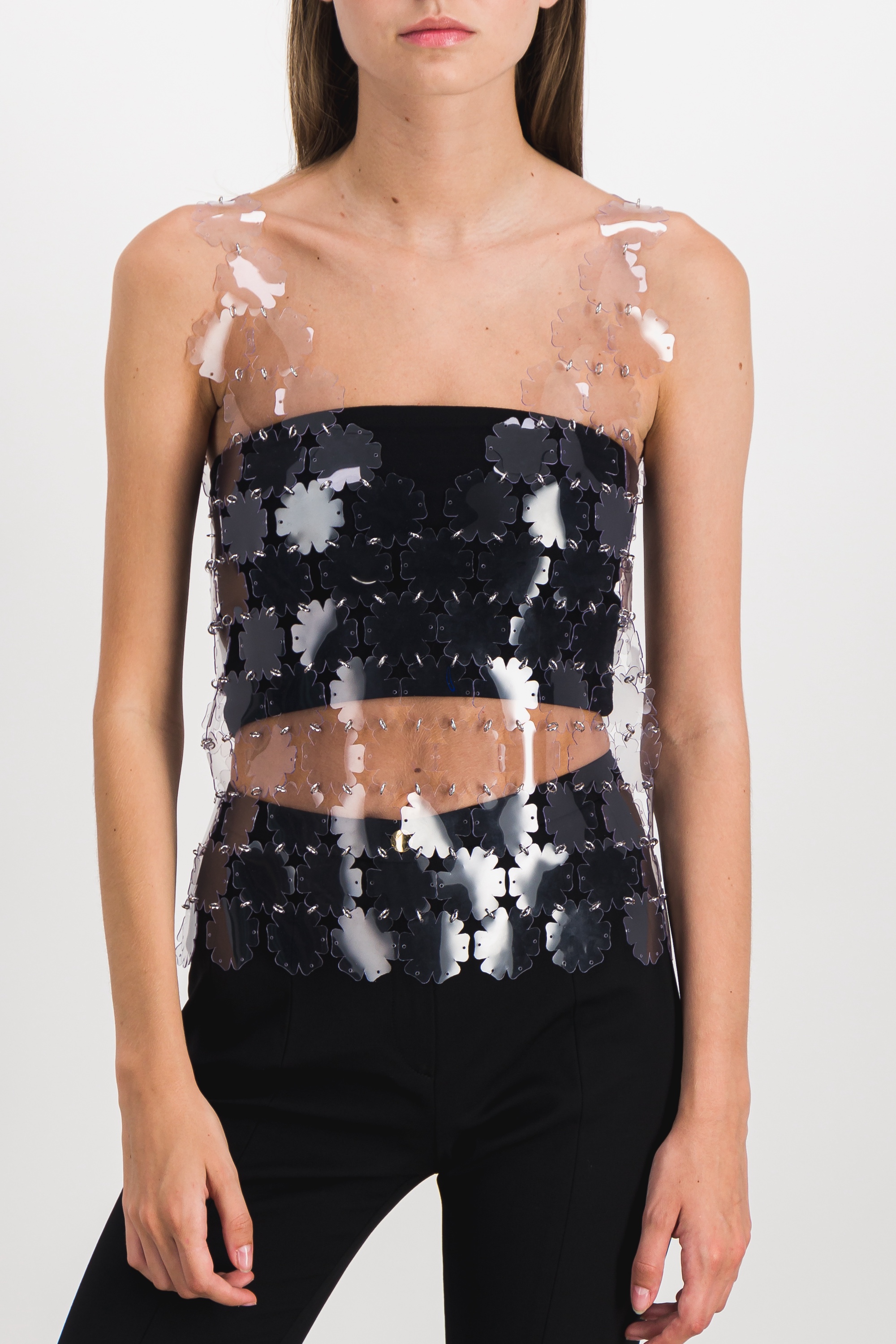 Paco Rabanne Transparent Clover Top In White